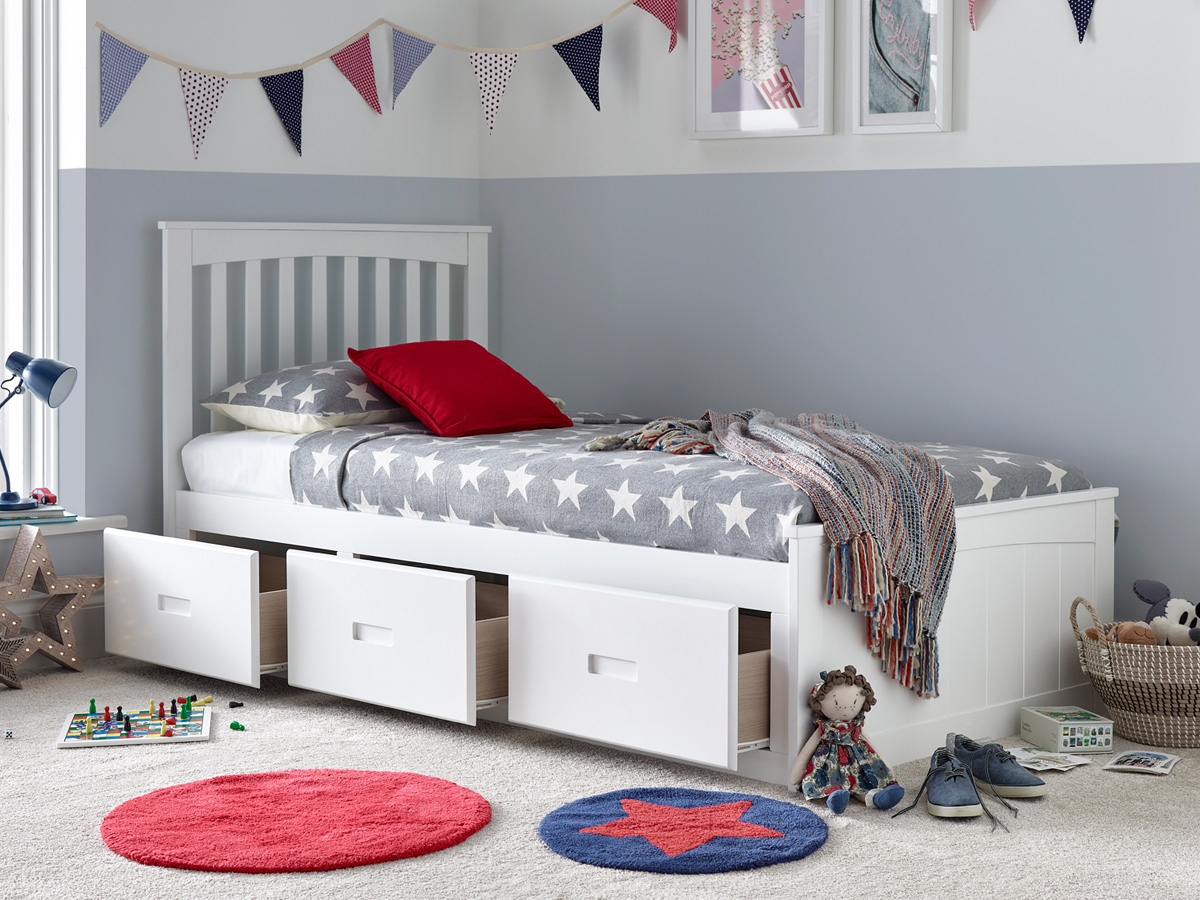 Quest White Wooden 3 Drawer Bed