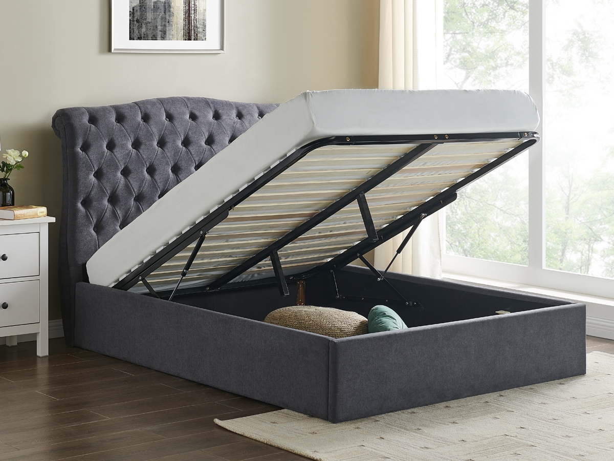 Rosa Ottoman Bed - Dark Grey