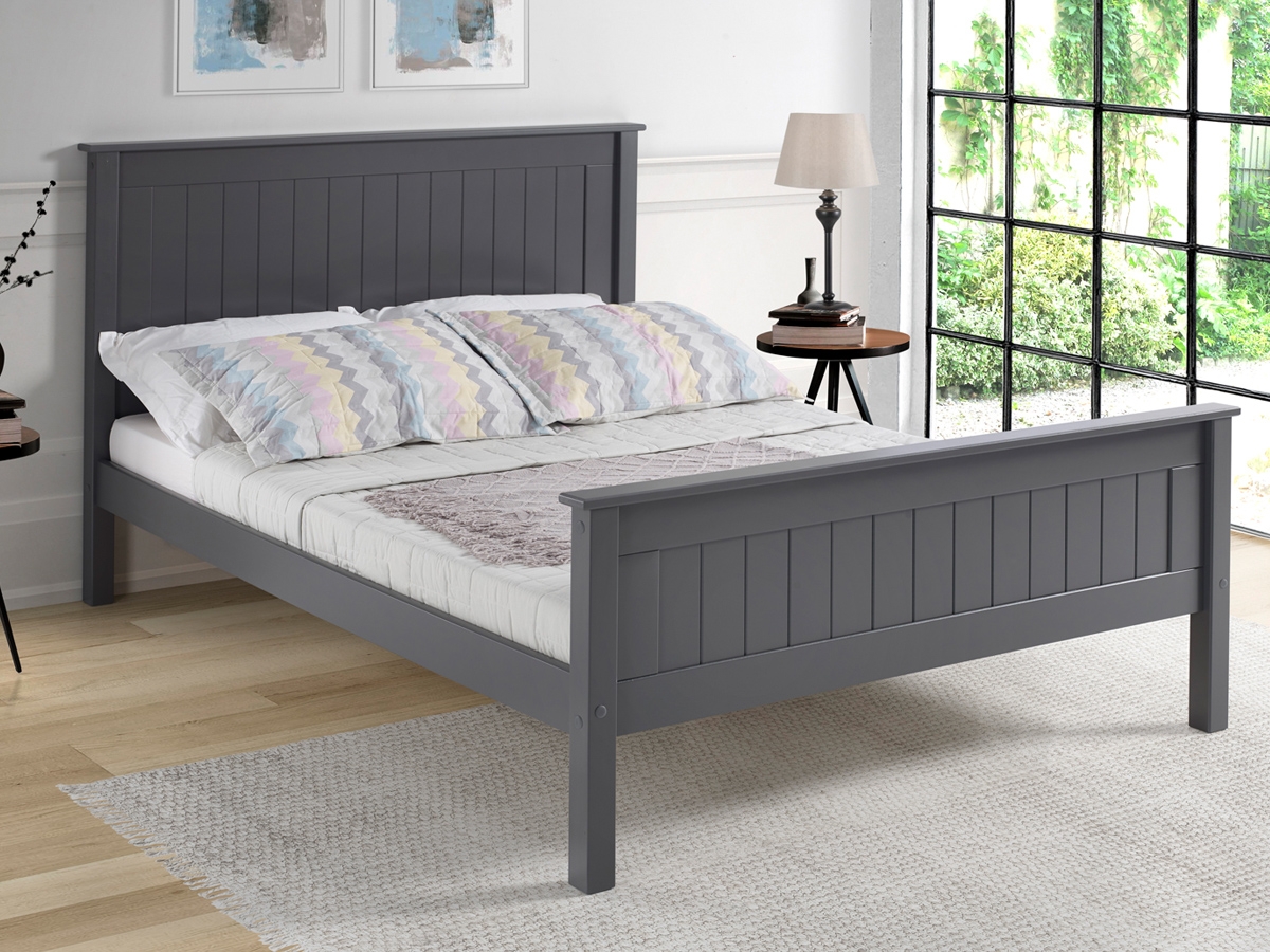 Limelight Taurus High 4FT 6 Double Wooden Bed Frame - Dark Grey