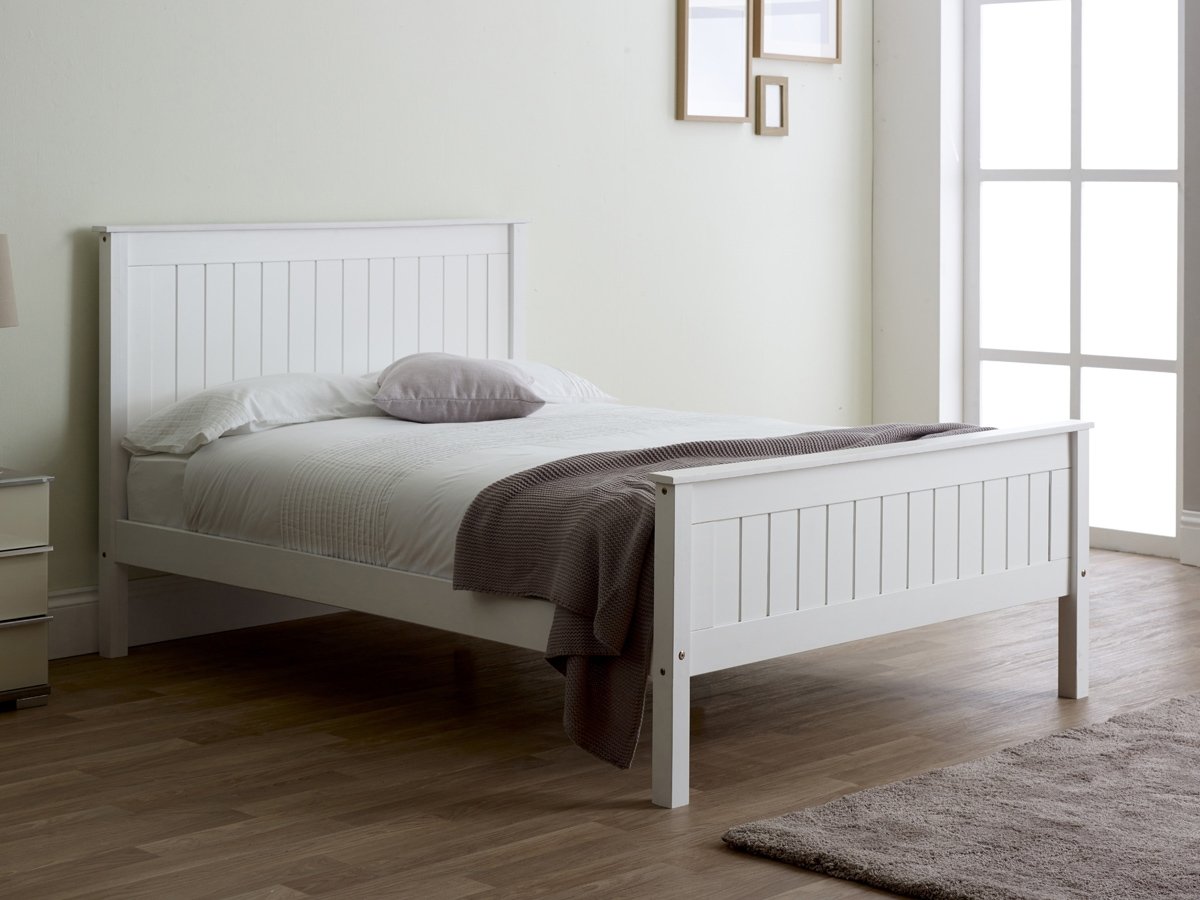 Taurus High 3FT Single Wooden Bed Frame - White