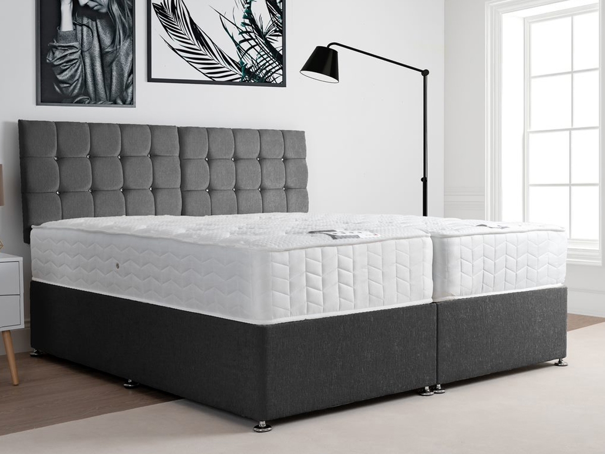 Giltedge Beds Visco Comfort 5FT Kingsize Zip & Link Divan Bed