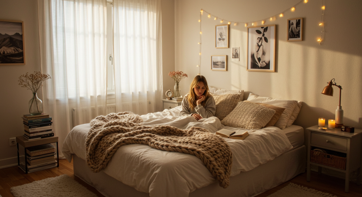 hygge bedroom, hygge decor, social influencer