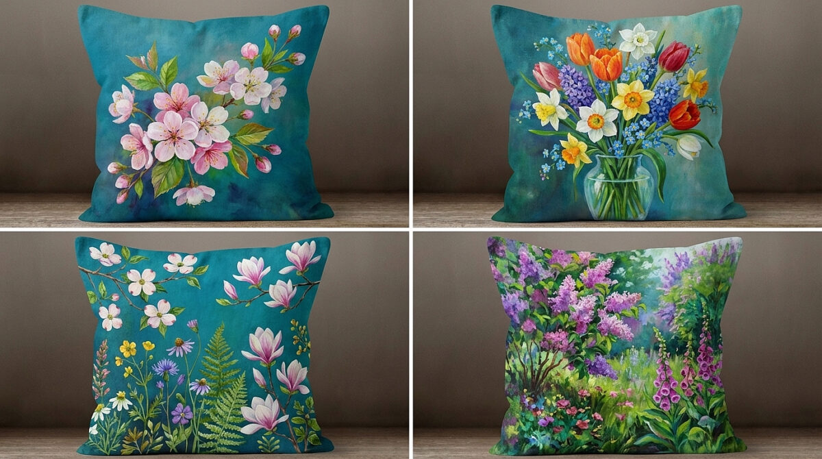 Floral spring cushions.