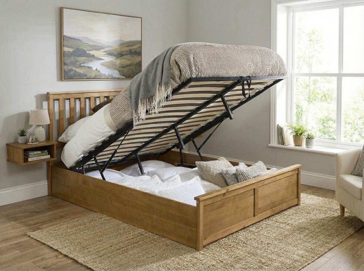 Timberland Wooden Ottoman Bed - Natural.