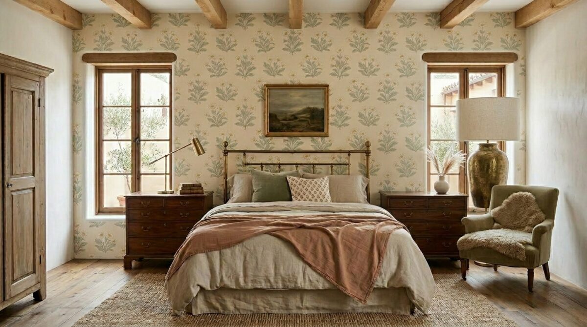 Vintage bedroom decor with Georgian Furniture.