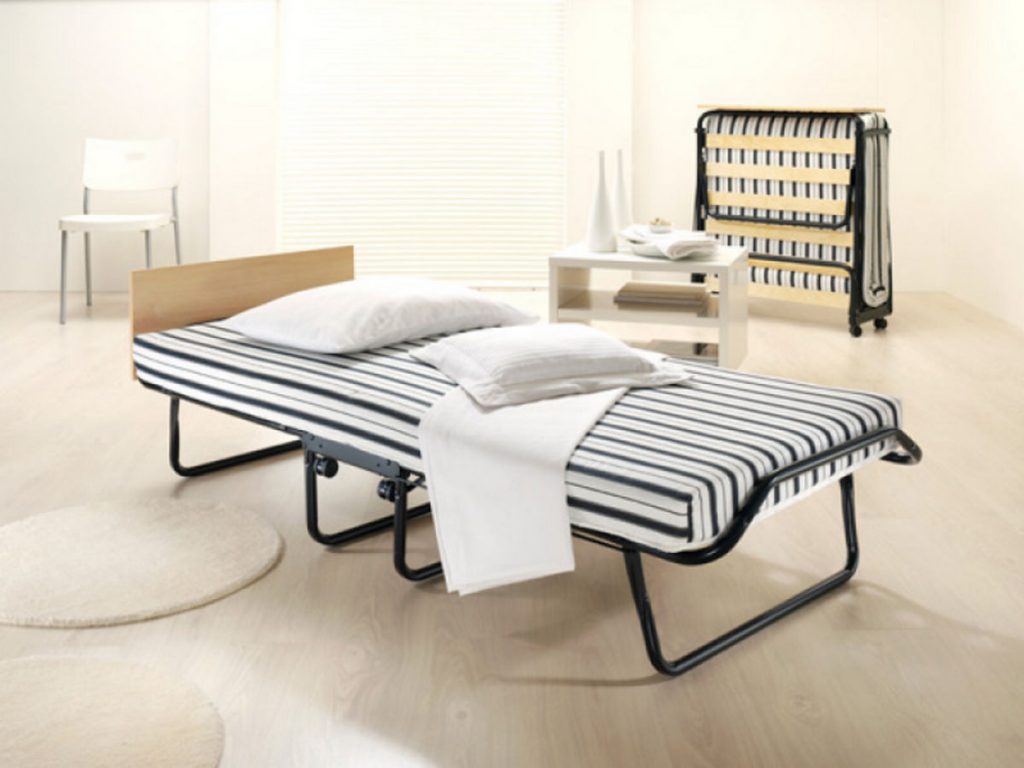 New 2ft6 Small Single Metal Single Folding Guest Visitor Compact Bed w/ Mattress 